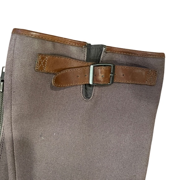 Gently worn Sorel brown tall canvas wedge riding boots 7 - Picture 7 of 7